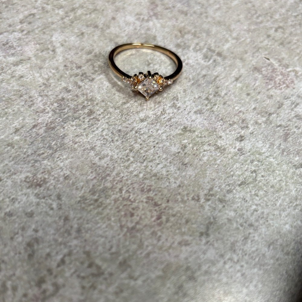 Gold and Silver Women's Ring with Diamond Accent